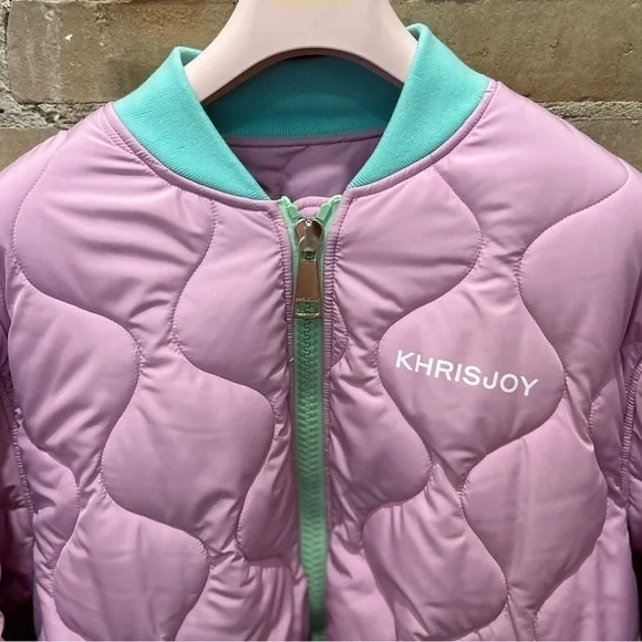 Khrisjoy NWT Quilted Bomber Jacket in Mauve Sz 0 (S) - Picture 6 of 8